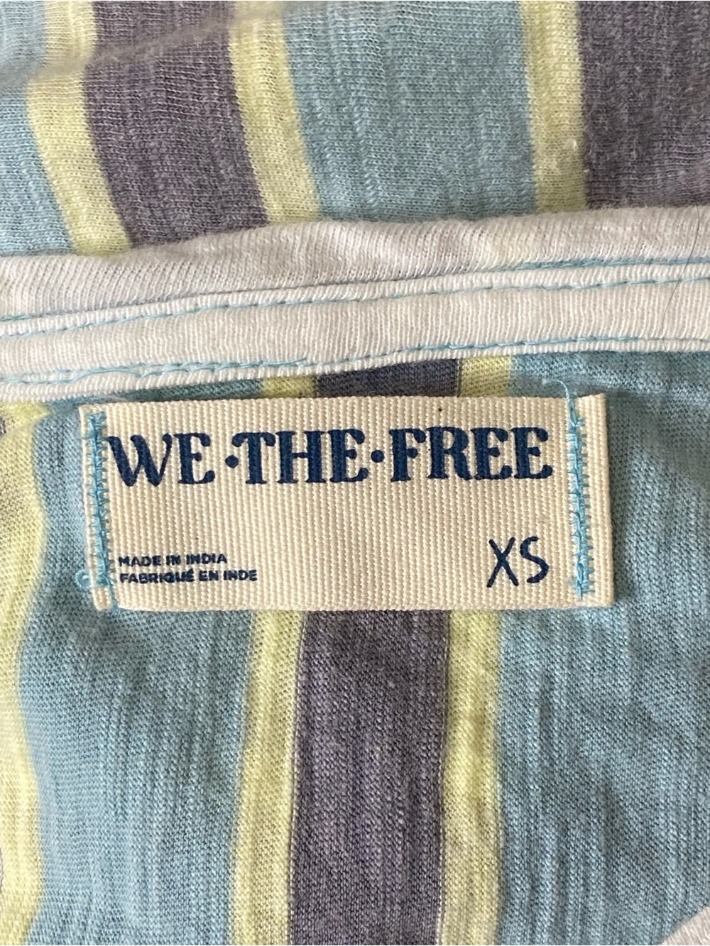WE THE FREE Get Real Tee Oversized Striped Colorblock Cotton Green Size XS - Picture 11 of 14